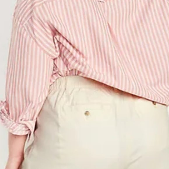 High-Waisted Chino Shorts Off White - Picture 5 of 8